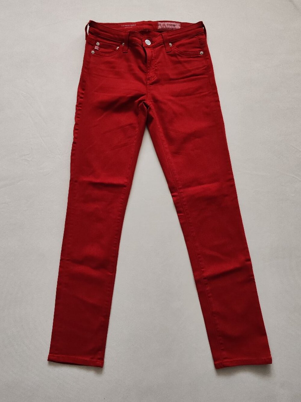 AG Adriano Goldschmied The Prima Ankle Cigarette Jeans Red Women's Size 25R